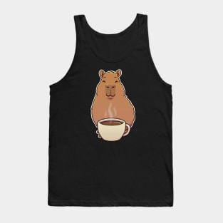 Capybara with Coffee Cup Tank Top